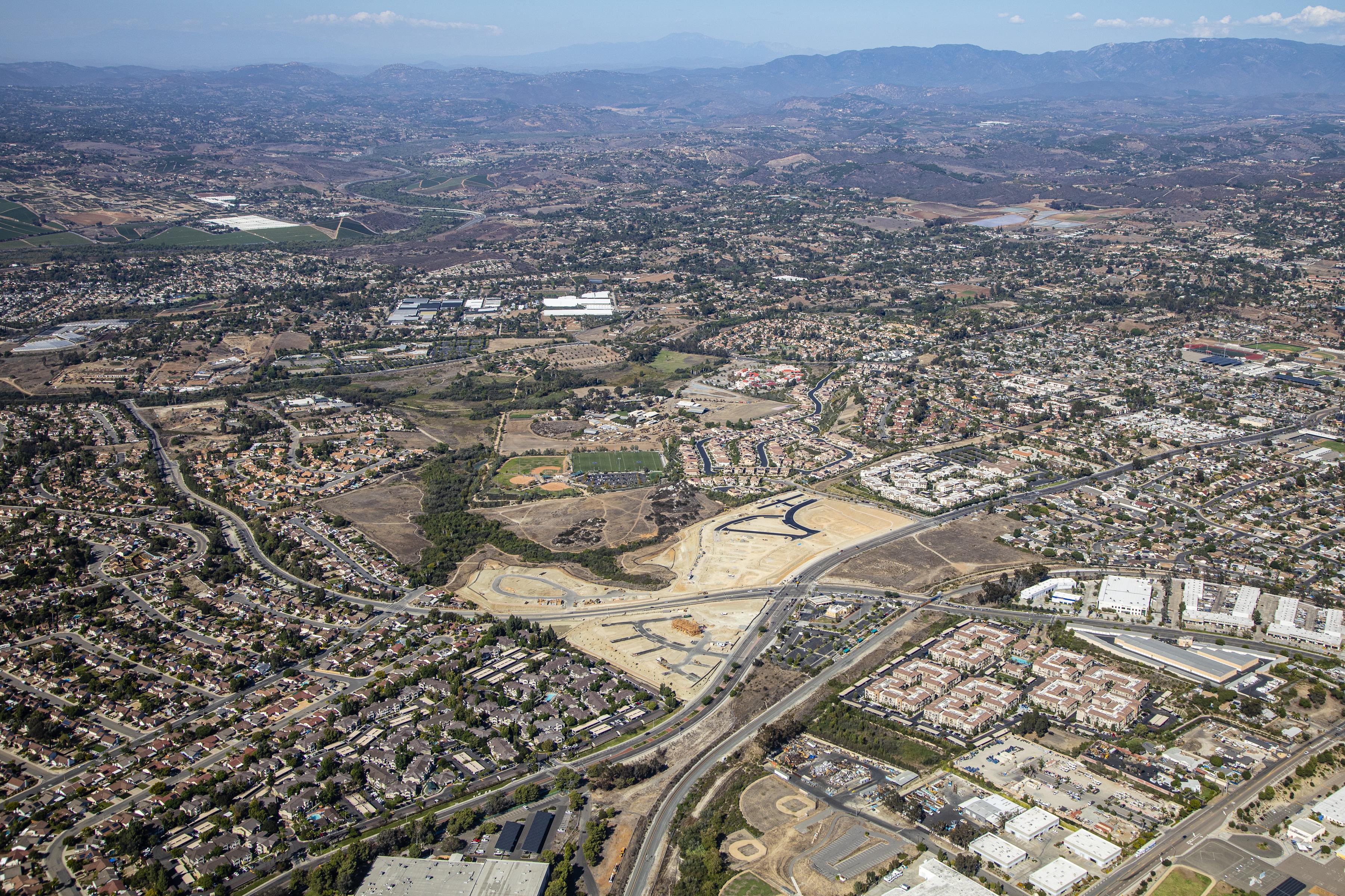 aerial view of the Melrose Heights community